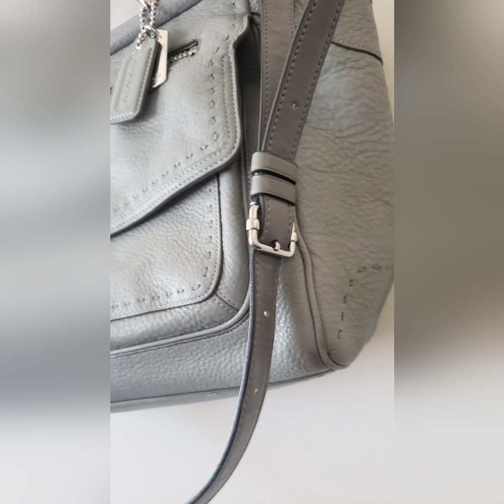 Coach Pinnacle Louisa Gray Pebbled Leather Shoulder Hand crossbody Bag - Picture 8 of 12